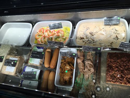 Veggie meat. at Hiltl Vegimetzg in Zurich