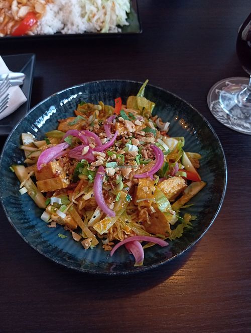 Korean noodles with vegetables and tofu at Sen Viet in Lanskroun