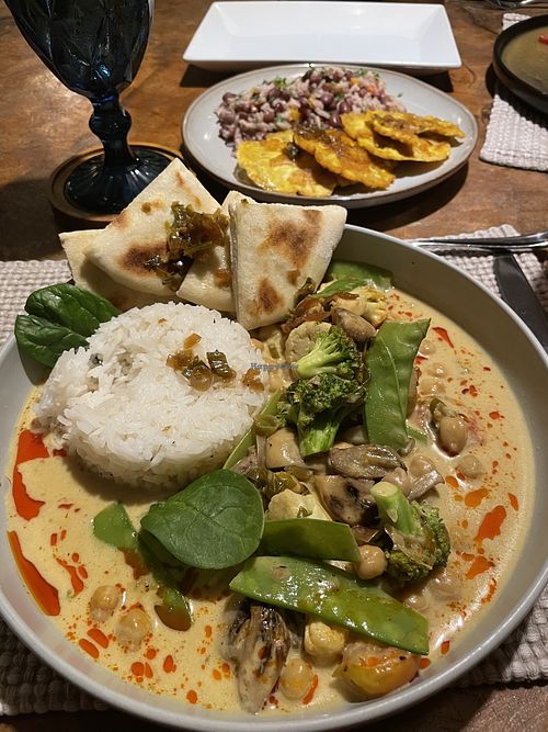 Vegan curry  at The Sunken Fish Restaurant in Roatan