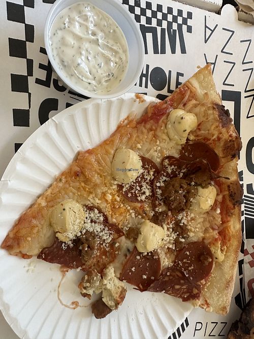 Delish vegan meats and cheeses with an amazing side of ranch - cannoli not pictured. It didn’t survive long enough and melted in my mouthh  at Whole Slvce in Tucson