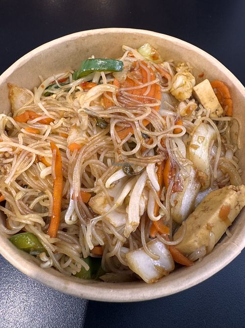 Rice noodle with tofu and veggies   at DFO - Mad Asian Noodle Bar in Brisbane Airport