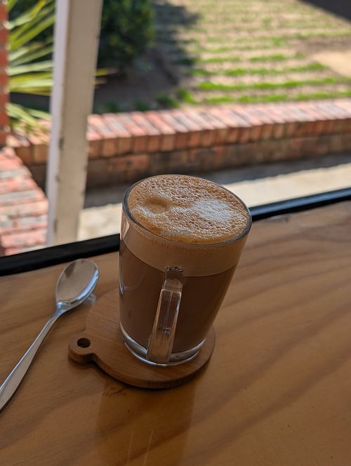 Soy latte at Iindulge Coffee in Maseru