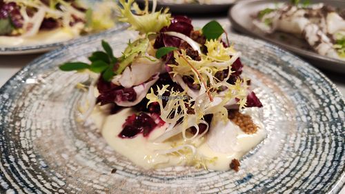 Jerusalem artichokes pure at Banegaardshotellet in Vojens