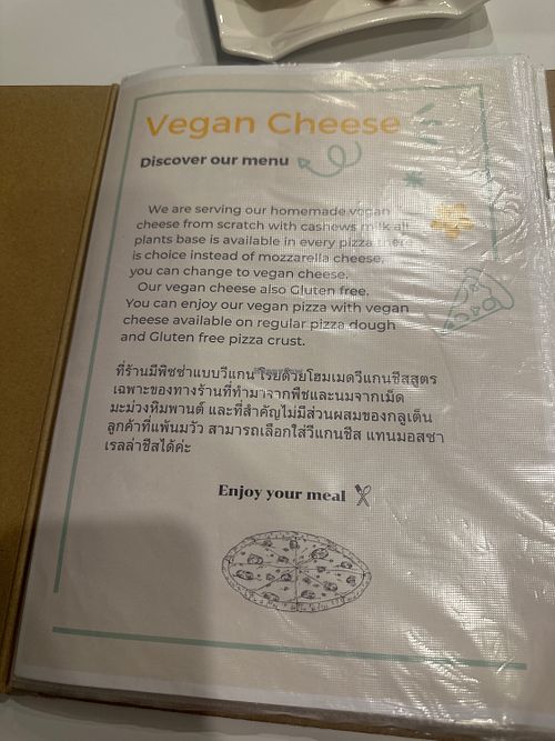 And vegan pepperoni!!   at Di Angello Pizzeria  in Chiang Rai