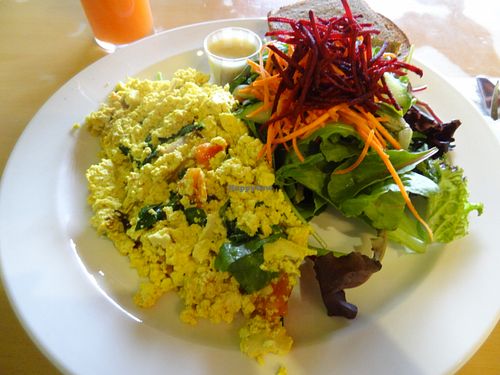 One of my favourite tofu scrambles in Vancouver.  Very fresh, not too dry like some others I have tried.  Loved the salad dressing as well. at Sejuiced in Vancouver