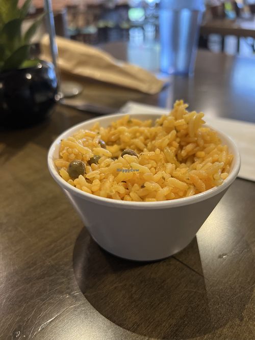 Yellow rice & pigeon peass  at Salsa Rosada in St Louis