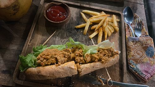 jackfruit baguette  at The Shack Restaurant and Bar in 