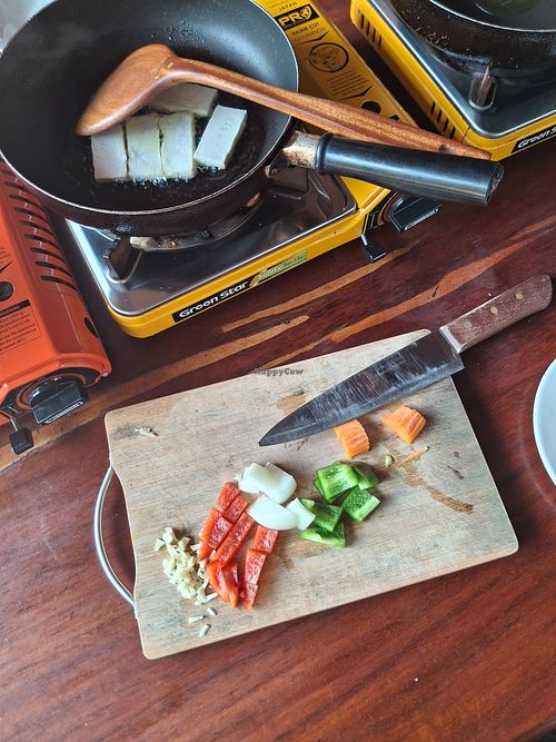 Cooking equipment at Khmer Cooking Class at a Local's Home in Siem Reap