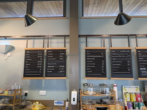 Vegan milk available for hot drinks, many vegan and vegetarian options on menu at Park Café in Bodmin