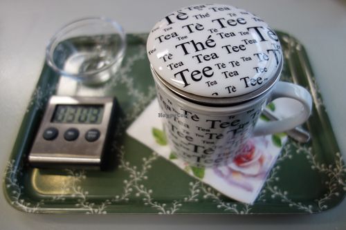 A tea of your choice is included in the breakfast option. The timer makes sure your tea is perfectly timed. at Schwabes Genussladen & Teestube in Zweibruecken