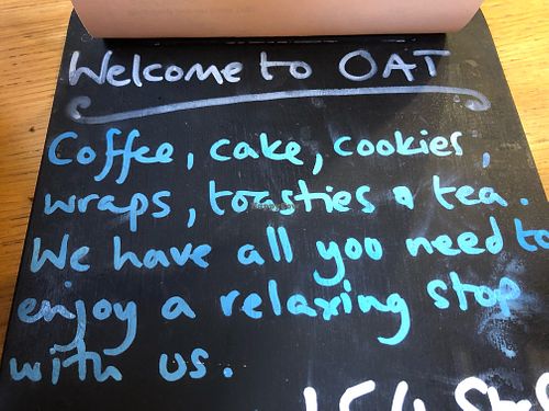 Simple menu at Oat Coffee Brick Lane in East London