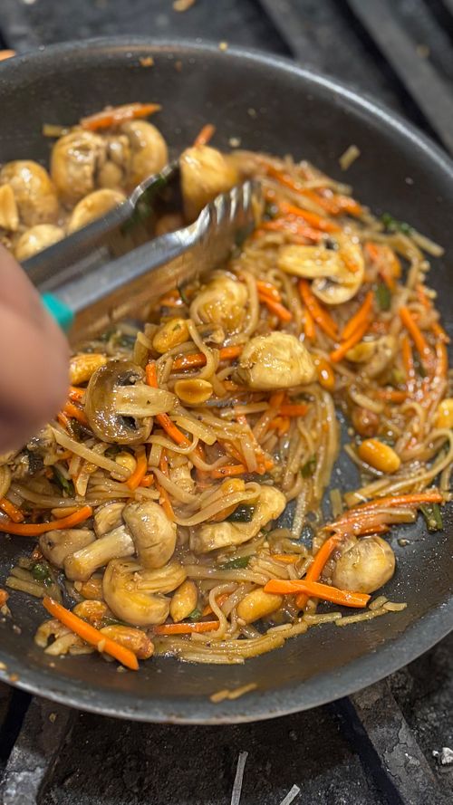 Pad Thai with mushrooms  at Vegan N'Out in Houston