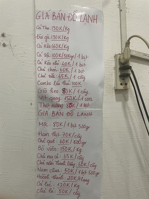 Freezer items pricing   at Quán chay Thanh Nhàn in Tan Phu