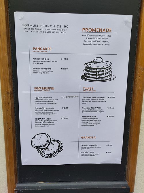 Menu outside at Promenade in La Rochelle