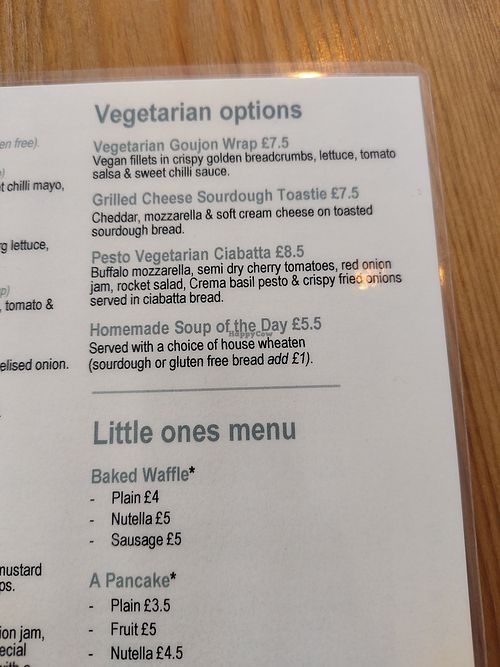 Veggie options at Crema in Lisburn