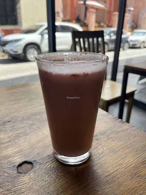 Strawberry fizz  at Te Quiero Verde in San Cristobal De Las Casas