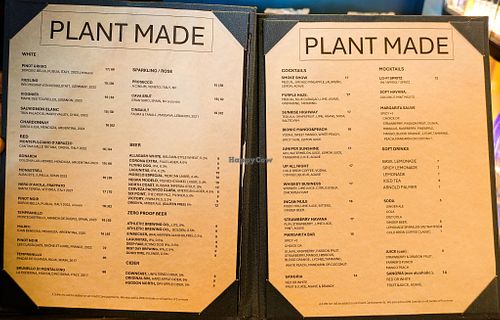 Menu page at PlantMade By Bar Verde  at PlantMade By Bar Verde  in New York City