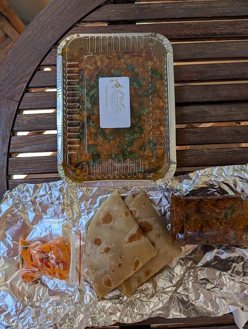 Meal including a bottle of Melanie's chilis
Yummm at MelG's Kitchen  in Bloemfontein