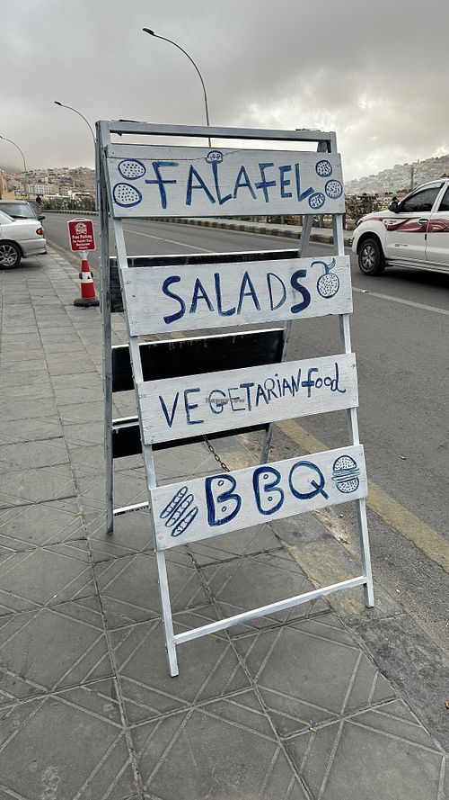 Sign outside  at Falafel Time Restaurant in Wadi Musa