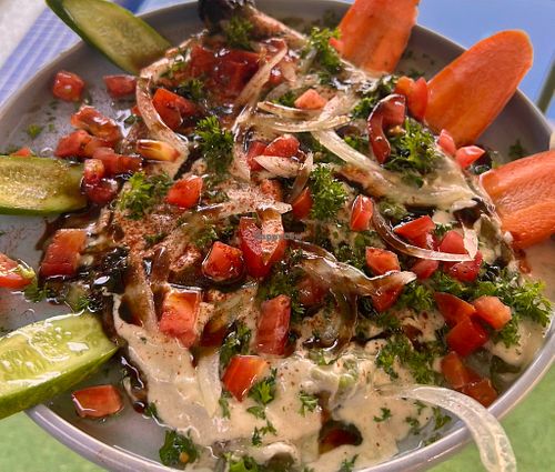 I have had Rahib salad which was absolutely fabulous, which is roasted eggplant with tahini, amazing .
5 stars definitely  at Sabai Lifestyle in Siem Reap
