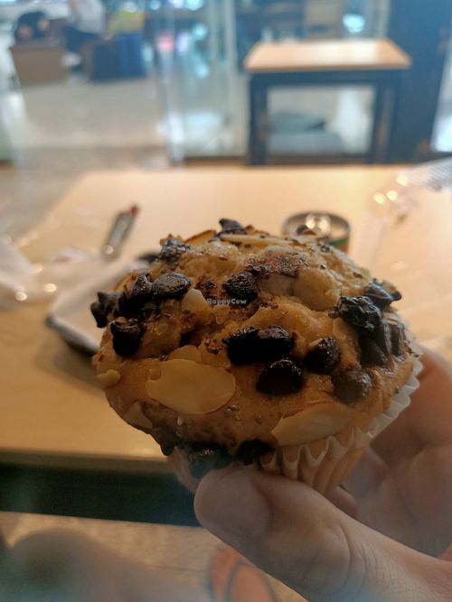Closeup choco chip muffin at MNL - Central Cafe - T2 in Pasay