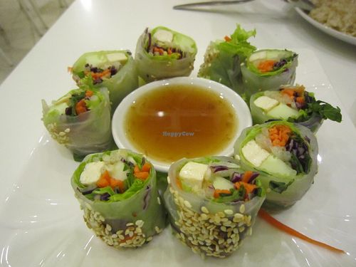 fresh spring rolls at Kin-Lum Vegetarian in Chiang Mai