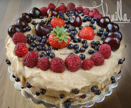 The berry cake. Only in summer. 
Vanilla Kitchen doesn't use frozen fruits, only seasonal.
 at Vanilla Kitchen in Sofia