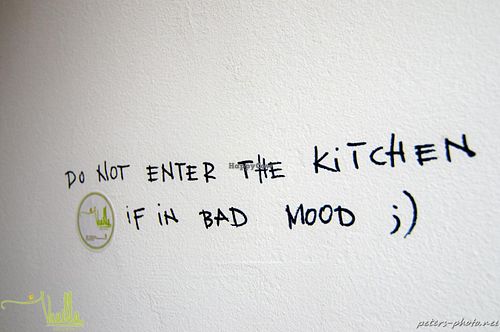 The law :)
This is what you can see when you pass by the kitchen door. The main ingredient is love obviously ;) at Vanilla Kitchen in Sofia