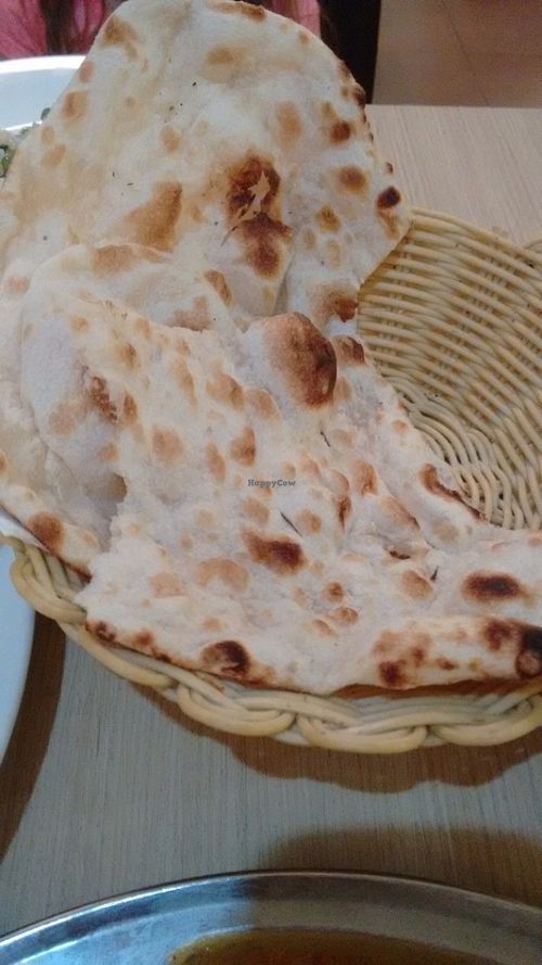 Nan bread at Gokul Raas Vegetarian - Little India in Central Singapore