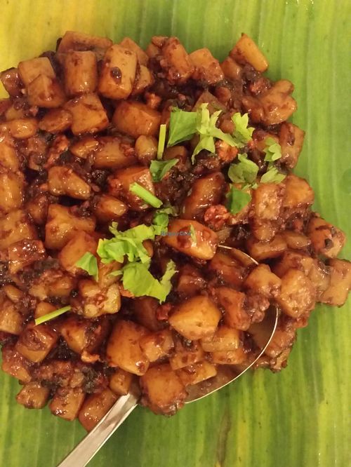 fried carrot cake at Gokul Raas Vegetarian - Little India in Central Singapore
