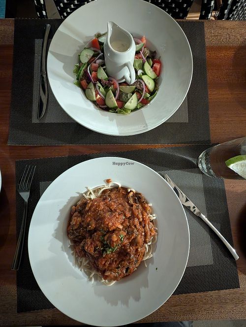 Pasta and salad at The Bell & Whistle in Kwazulu-natal