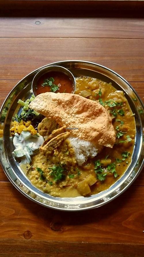 Vegtaian curry plate
2-3curry,rice,papad,side dishes.
It changes daily. at Surya Shokudo - スーリヤ食堂 in Motobu