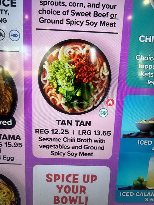Vegan tan tan description   at Marugame Udon - Rolling Ridge Plaza in Chino Hills