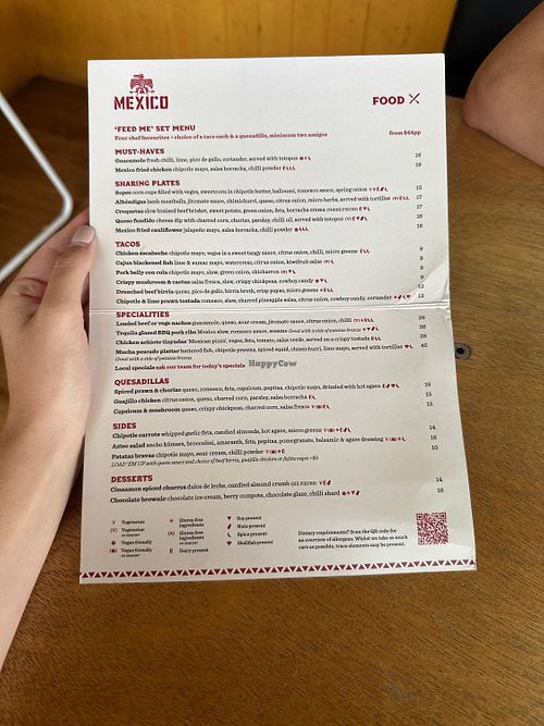 Vegan options have the flower symboll  at Mexico - Silverdale in Silverdale