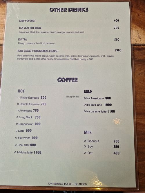 Drinks at Fruit Cafe in Ahangama