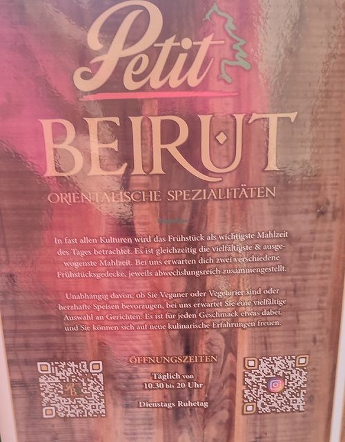 menu intro #Veganuary at Petit Beirut - Neumünster in Neumuenster