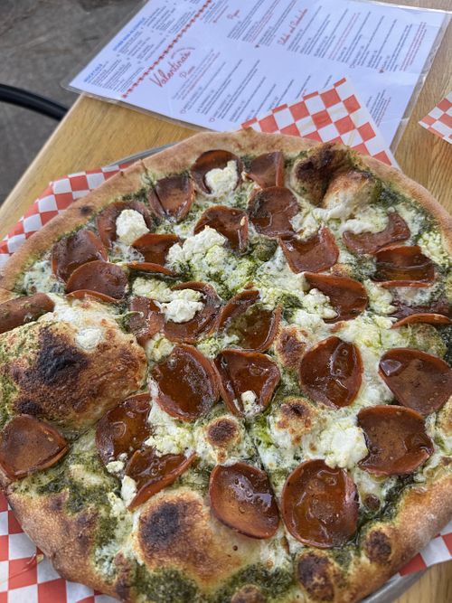 BeesKnees pizza with BeHive pepperoni   at Lanikai Brewing Company in Kailua