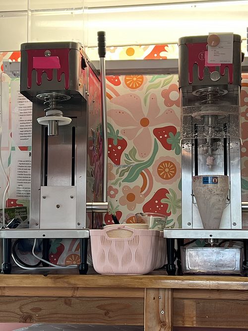 These are the machines    at Seaside Swirls Real Fruit in Kapaa