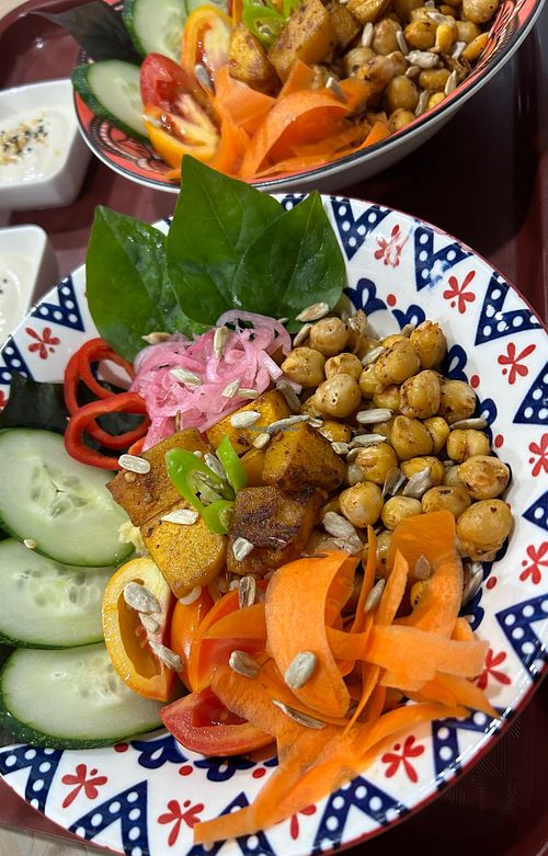 Buddha bowls with bulgur and chickpeas ❤️ at Herbalist by Nitevo Reggae Bar and Restaurant in San Vicente Palawan