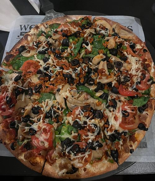 Vegan Supreme Pizzaa  at Scuola Pizza  in Gainesville