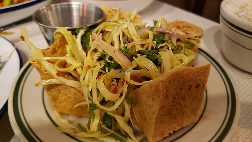 Burmese fried tofu ($12). Pretty good...nicely fried. at Mandalay Kitchen in St Paul