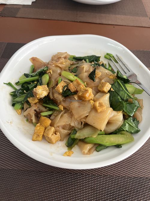 Vegetable fried noodles (my boyfriend gave me some of his tofu)  at Komol Corner 7 in Phang Nga