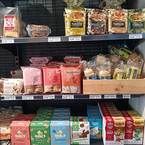 Biscuits shelf at The Leaf Store in Hawthorn