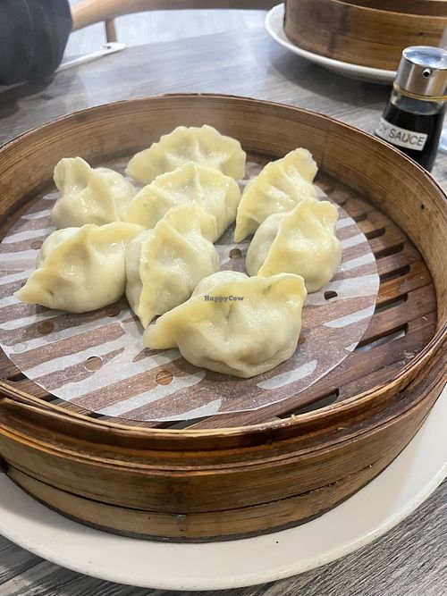 steamed veggie dumplings  at Lan Noodle in West Hollywood