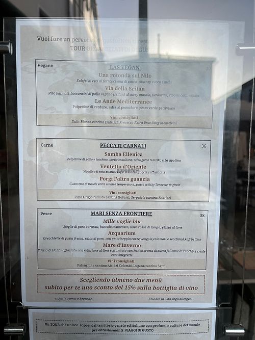 Menu degustazione  at Saporitour in Treviso