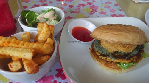 Tandoori flame burger at Loving Hut in Central Singapore