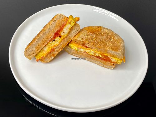 Vegan Basic w/tomato jam + garlic scallion mayo (plated at home) at Yeobo Cafe and Bar  in Seattle