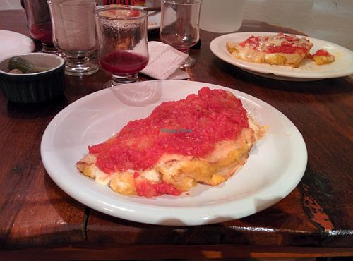 Main dish of the day: crepes, with pumpkin and mozzarella filling. at Aurora in Cordoba