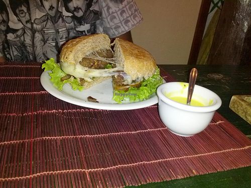 Yummy veggie burger! at Naturalmente in Itacare
