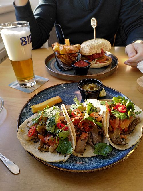 Vegan version of Jalapeno burger and Tacos.  at Naše Bistro Jeseník in Jesenik